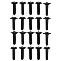 Kit 20 Pé Para Móveis Regulável Redondo Preto 15cm em Metal