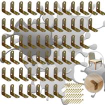 Kit 20 Peças Cantoneira L Metal Reforço Moveis 3cm 100Pr