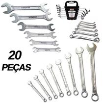 Kit 20 Peças Chave Combinada - Fixa E Estrela 6-17mm Kit 20 Peças Chave Combinada - Fixa E Estrela 6-17mm