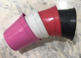 Kit 20 peças de vaso plástico nº14 para suculentas ou violetas - cores diversas