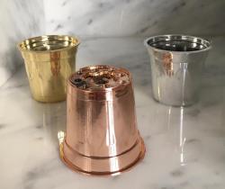 Kit 20 peças de vaso plástico nº14 para suculentas ou violetas - cores metalizadas