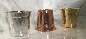 Kit 20 peças de vaso plástico nº6 para suculentas ou violetas - cores metalizadas