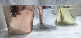 Kit 20 peças de vaso plástico nº9 para suculentas ou violetas - cores metalizadas