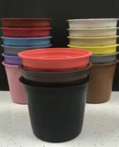 Kit 20 peças de vaso plástico nº9 para suculentas ou violetas - cores sortidas