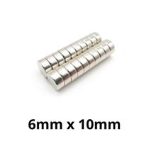 Kit 20 Peças Imã Neodímio Disco Magnético N35 6 x 10mm Super Forte Potente Redondo