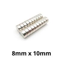 Kit 20 Peças Imã Neodímio Disco Magnético N35 8 x 10mm Super Forte Potente Redondo