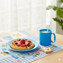 Kit 20 Peças Infantil: 10 Pratos + 10 Canecas 450ml Cores Sortidas