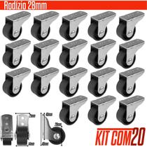 KIT 20 PEÇAS Rodinhas rodizio fixa cama box Bicama auxiliar sofa retratil Rodinha pequena 30mm