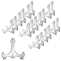 Kit 20 Peças Suporte P/ Pratos Acrílico Transparente 20cm Kit 20 Peças Suporte P/ Pratos Acrílico Transparente 20cm