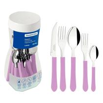 Kit 20 Peças Talheres Faqueiro Tramontina Leme Colher Garfo Faca inox Cozinha Mesa Sobremesa