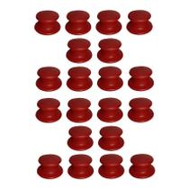 Kit 20 Pegador Puxador Tampa Vidro e Ferro Panela Vermelho