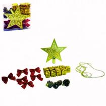 Kit 20 Pendentes Vermelho Ponteira Enfeite Natal Decoração