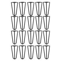 Kit 20 Pés de Metal 15 CM Hairpin Legs Mesas de Centro Puffs Preto G41