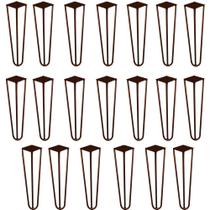 Kit 20 Pés de Metal 25 CM Hairpin Legs Rack e Puffs Bronze G41