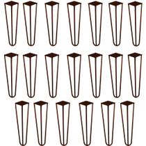 Kit 20 Pés de Metal 30 CM Hairpin Legs Mesa de Canto Rack e Puffs Bronze G41