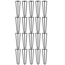 Kit 20 Pés de Metal 30 CM Hairpin Legs Mesa de Canto Rack e Puffs Preto G41