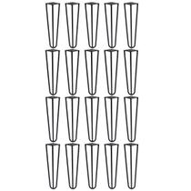 Kit 20 Pés de Metal 30 CM Hairpin Legs Mesa de Canto Rack e Puffs Preto G41