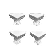 Kit 20 Pés De Resina Branca P/ Caixas De Mdf E Bandejas Pequeno