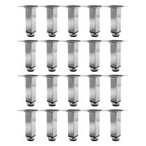 Kit 20 Pés Para Móveis Regulável Quadrado Cromado 8Cm Kit 20 Pés Para Móveis Regulável Quadrado Cromado 8Cm