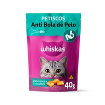 Kit 20 Petisco Whiskas Temptations Anti Bola de Pelo para Gatos Adultos