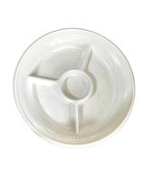 Kit 20 Petisqueiras De Plástico 24Cm Branca Com 4 Divisões