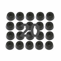 Kit 20 Pezinhos Pé Grande Maciço Base Vazada Antiderrapante Emborrachado Reforçado Resistente Caixas Acustica PC