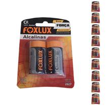Kit 20 Pilha Alcalina Média C Foxlux