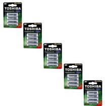 Kit 20 Pilhas Recarregáveis AA Toshiba TNH6GAE 1,2v 2600mAh (5 cartelas com 4 UND)