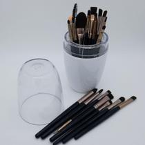 Kit 20 Pincéis de Maquiagem com Estojo Acrílico Vision Málaga - Fábrica de Utilidades - Branco Kit 20 Pincéis de Maquiagem com Estojo Acrílico Vision Málaga - Fábrica de Utilidades - Branco