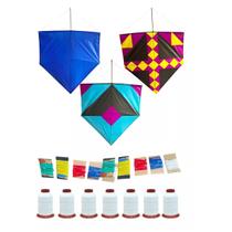 Kit 20 Pipas Gigante 70cm + 20 rabiolas + 10 rolos linha