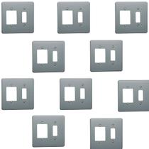 Kit 20 Placa Espelho 4x4 Cinza Tecla tripla + 1 tecla Pial Kit 20 Placa Espelho 4x4 Cinza Tecla tripla + 1 tecla Pial