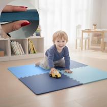 KIT 20 Placa Tapete Tatame EVA 50X50 20mm 40 Bordas Emborrachado Exercício Yoga Pilates Ginastica Proteção Bebe Criança Impermeável Antiderrapante