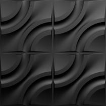 KIT 20 Placas 3D PVC Preto Decoração Revestimento PREMIUM de Parede e Teto (5m²) - RIPPLE - PremierDecor