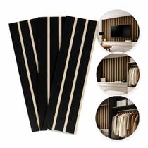 Kit 20 Placas 45 x 11 CM 3 Cores Painel Ripado Decorativo Placa Adesiva Revestimento de Parede 3D Kit 20 Placas 45 x 11 CM 3 Cores Painel Ripado Decorativo Placa Adesiva Revestimento de Parede 3D