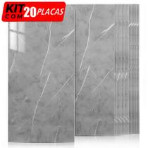 Kit 20 Placas De Parede 3D Revestimento Mármore Autoadesivo Vinílico Lavável