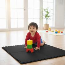Kit 20 Placas Tatame Tapete EVA 50x50cm 10mm Linha Econômica Piso Antiderrapante para Academia Treinos Pilates Yoga Área Infantil