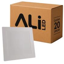 Kit 20 Plafons Led Embutir Quadrado 24W 6500K (Branco Frio) 1680L Bivolt Termo EcoPanel ALI-1PF005 ALI