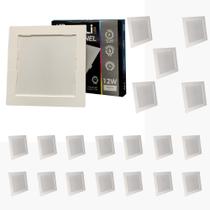 Kit 20 Plafons Led Embutir Quadrados 12W 6500K Branco Frio 840L Bivolt Termo EcoPanel ALI-1PF001 ALI