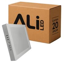 Kit 20 Plafons Led Sobrepor Quadrado 18W 6500K (Branco Frio) 1260L Bivolt Termo EcoPanel ALI-1PF004 ALI