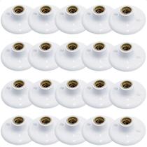 Kit 20 Plafons Taschibra Porcelana Redondo E27 Bivolt Branco