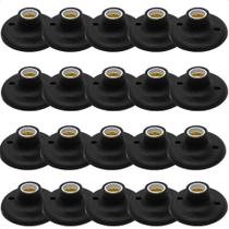 Kit 20 Plafons Taschibra Porcelana Redondo E27 Bivolt Preto