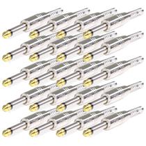 Kit 20 Plug Conector P10 Mono Voik PRTM-P10 Com Mola Prata Kit 20 Plug Conector P10 Mono Voik PRTM-P10 Com Mola Prata