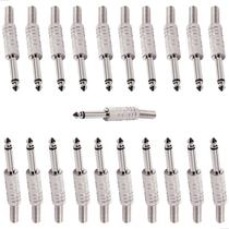 Kit 20 Plug P10 Conector Mono Metálico Mola Niquelado Bertô