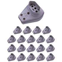 Kit 20 Plug Pino Femea 20A 2P+T 250V para Cabo Gigante Ilumi