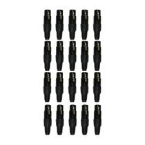 KIT 20 Plug XLR Fêmea Profissional Preto Dreamer