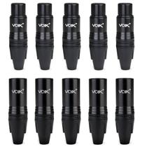 Kit 20 Plugs Canon Xlr Macho Fêmea Voik Pvk-pt Black Premium Kit 20 Plugs Canon Xlr Macho Fêmea Voik Pvk-pt Black Premium