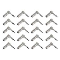 Kit 20 Plugs P10 Macho Mono Em L Cromado 90º Profissional