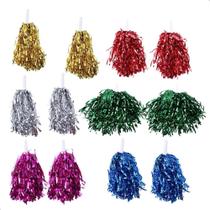 Kit 20 Pompons Metalizado Lider De Torcida Carnaval Festas Kit 20 Pompons Metalizado Lider De Torcida Carnaval Festas