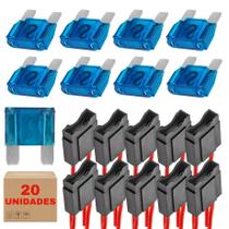 Kit 20 Porta Fusível Max Fio 4mm + 10 Fusíveis 60 Amperes