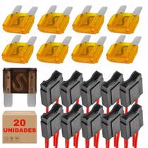 Kit 20 Porta Fusível Max Fio 4mm + 10 Fusíveis 70 Amperes Kit 20 Porta Fusível Max Fio 4mm + 10 Fusíveis 70 Amperes